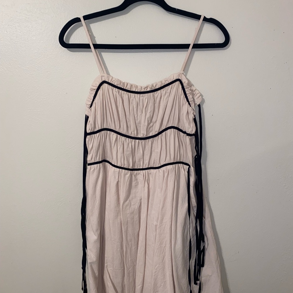 Chic Cream Dress with Black Accents